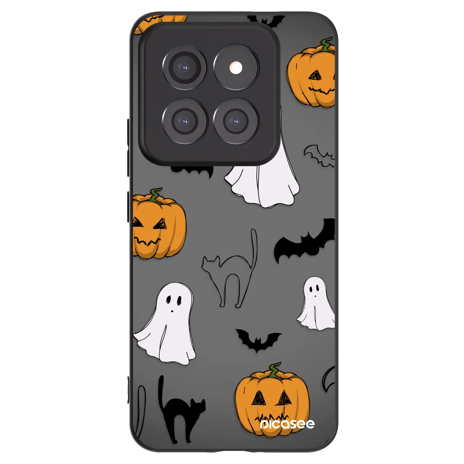 Picasee silikonowe czarne etui na Xiaomi 14 Pro - Spooky crew