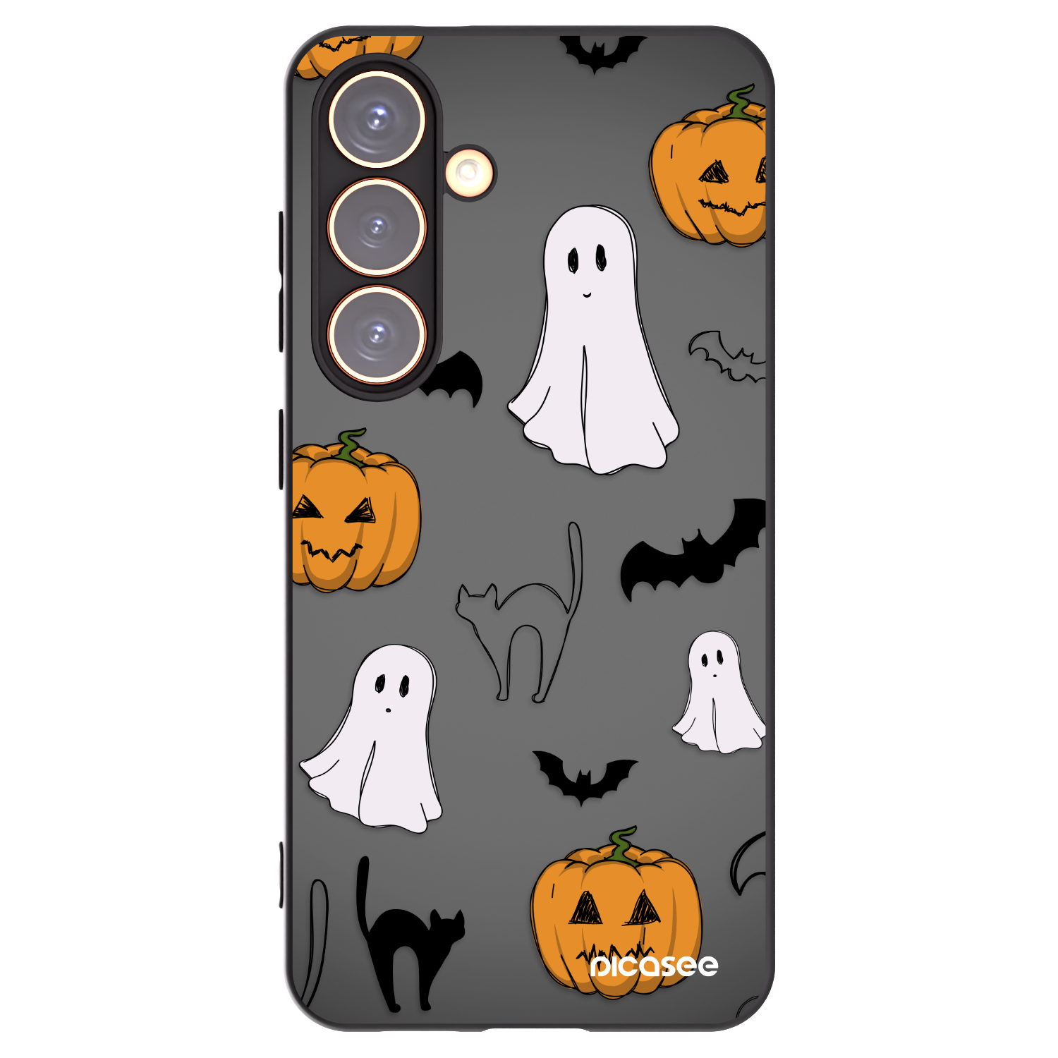 Picasee silikonowe czarne etui na Samsung Galaxy S24 S921B 5G - Spooky crew