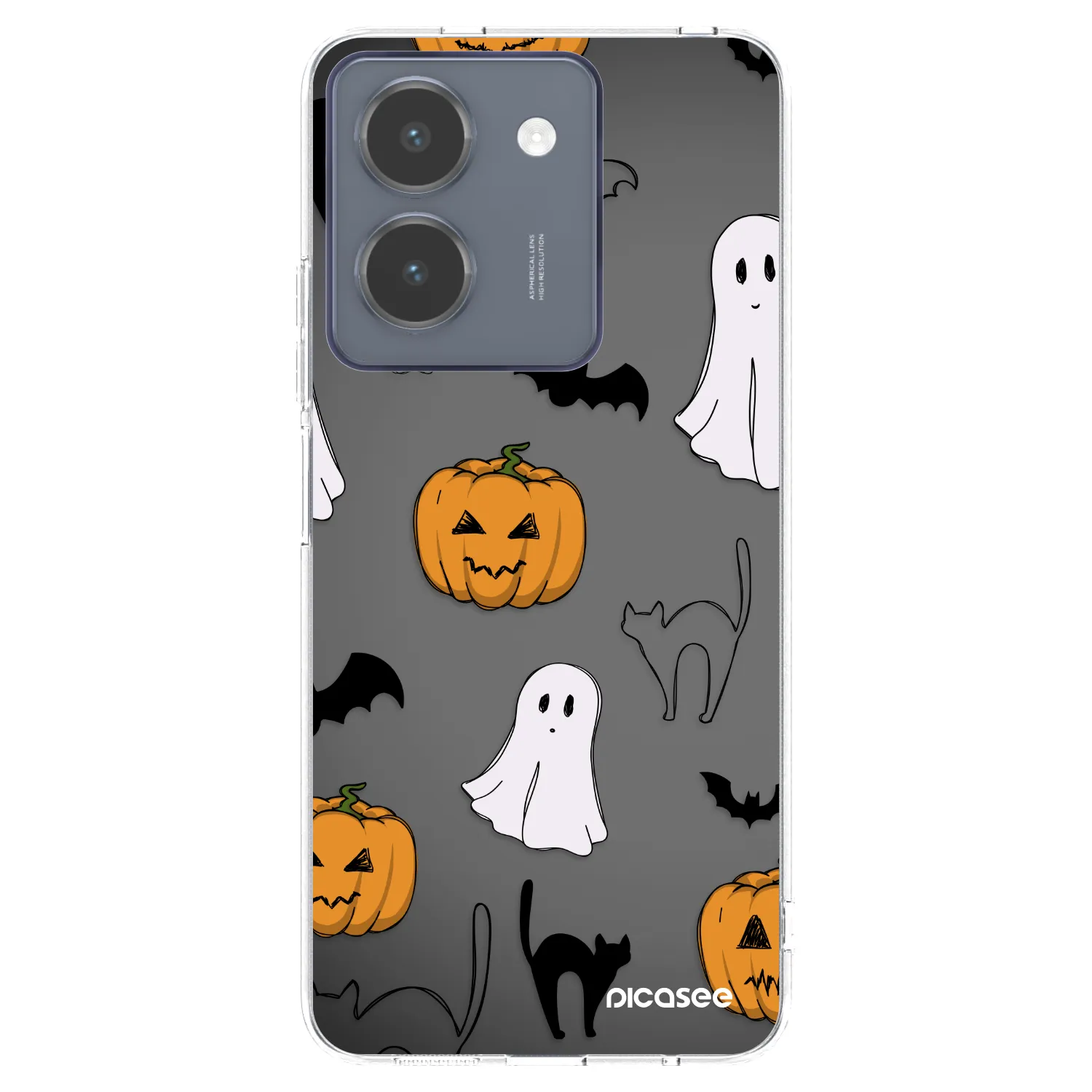 Picasee silikonowe przeźroczyste etui na Vivo Y36 4G - Spooky crew
