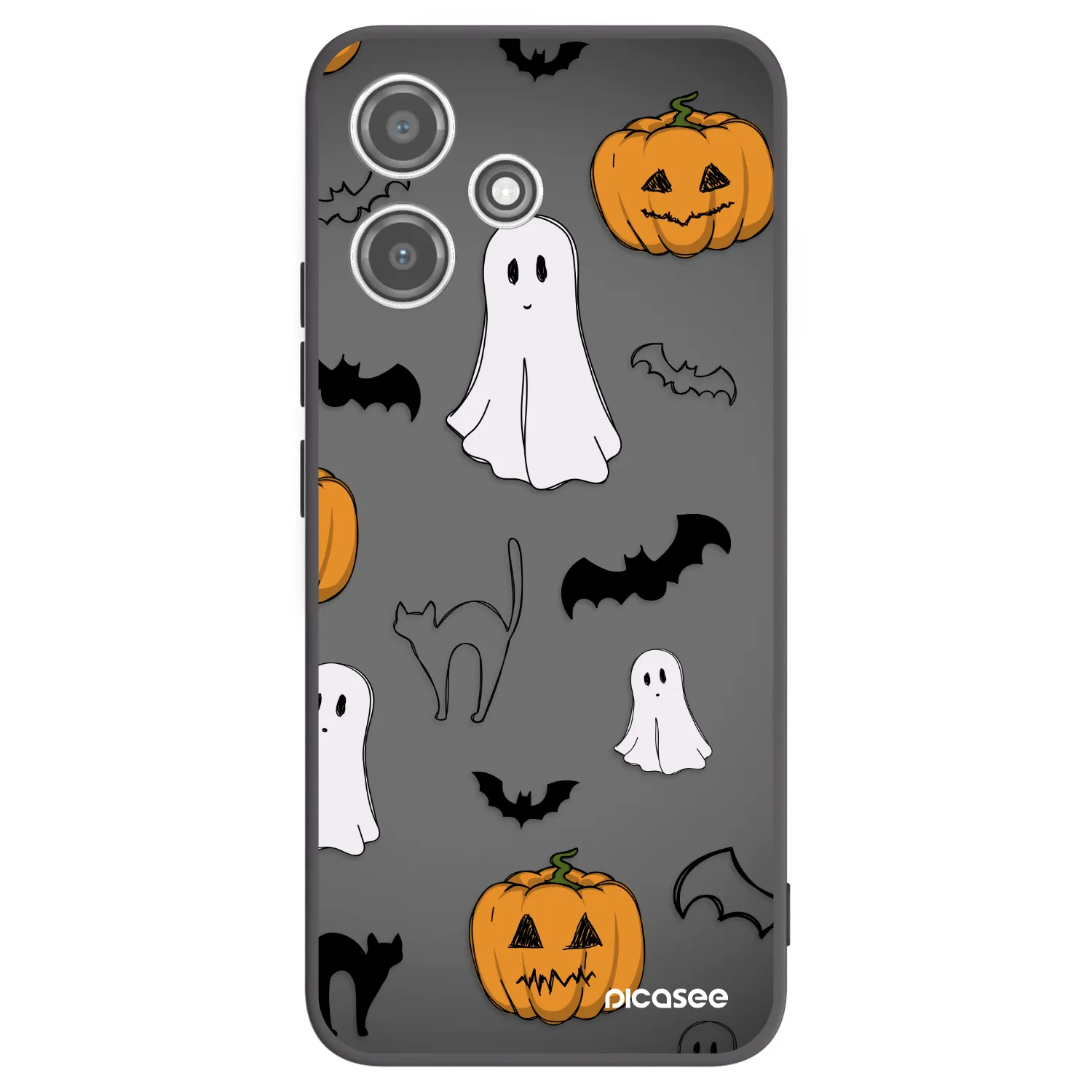 Picasee silikonowe czarne etui na Xiaomi Redmi 12 5G - Spooky crew