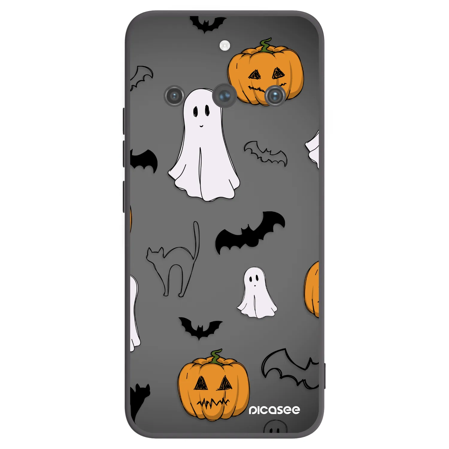 Picasee silikonowe czarne etui na Realme 11 Pro+ - Spooky crew
