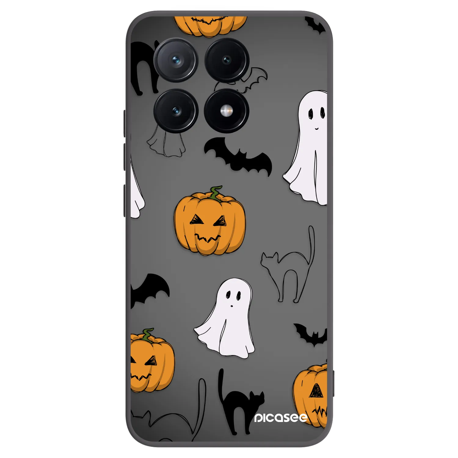 Picasee silikonowe czarne etui na Xiaomi Poco X6 Pro - Spooky crew