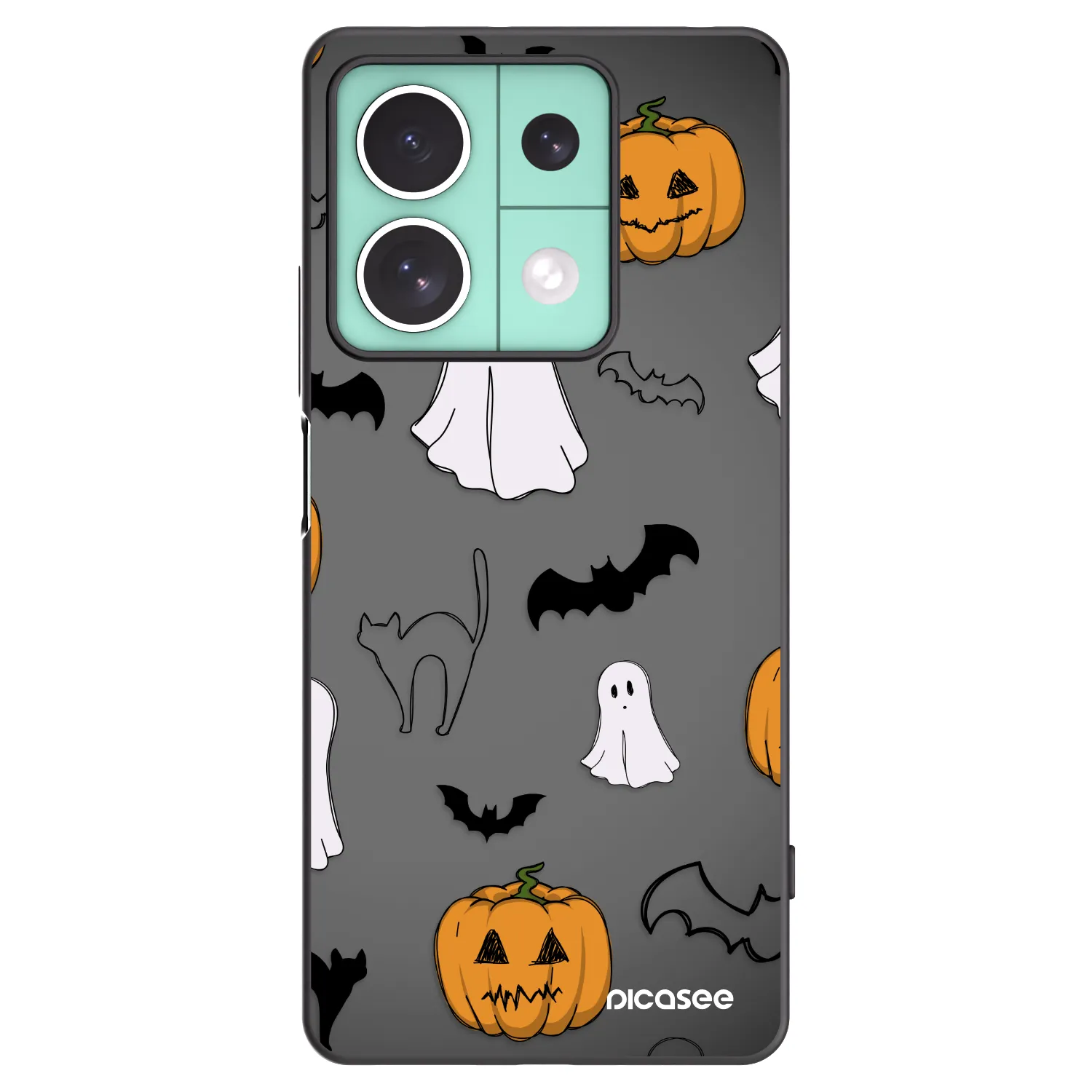 Picasee silikonowe czarne etui na Xiaomi Redmi Note 13 5G - Spooky crew