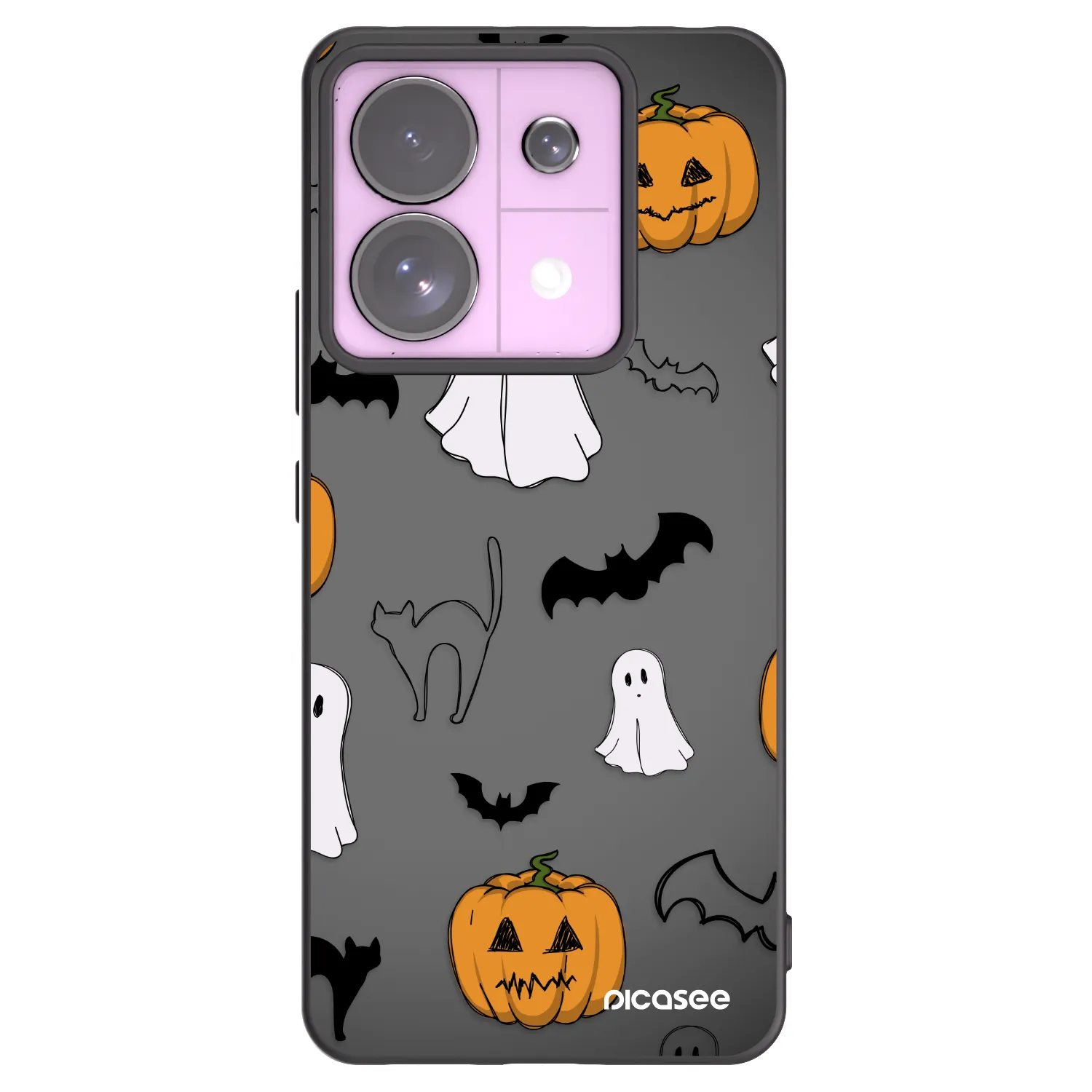 Picasee silikonowe czarne etui na Xiaomi Redmi Note 13 Pro 5G - Spooky crew