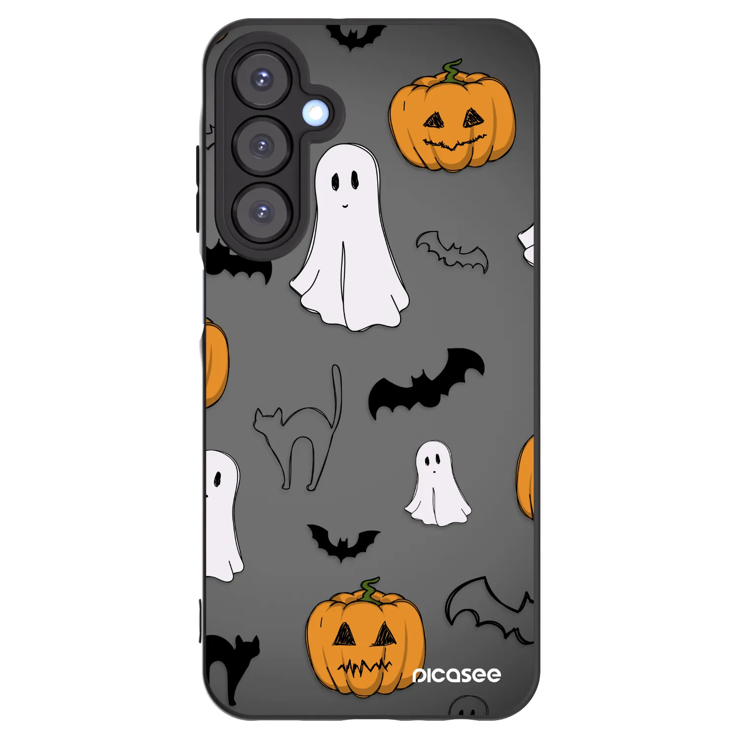 Picasee silikonowe czarne etui na Samsung Galaxy A25 A256B 5G - Spooky crew