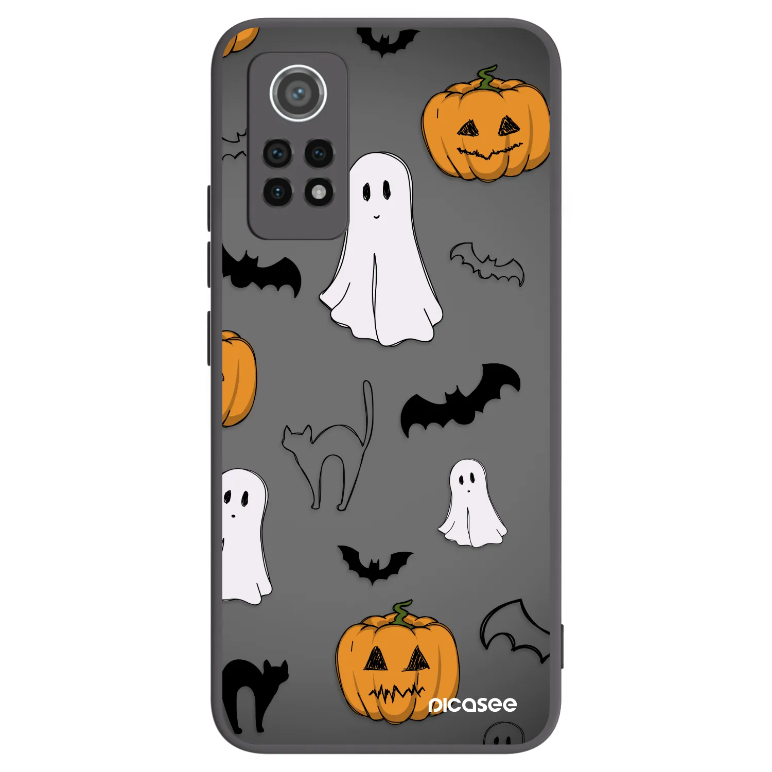 Picasee silikonowe czarne etui na Xiaomi Redmi Note 12 Pro 4G - Spooky crew