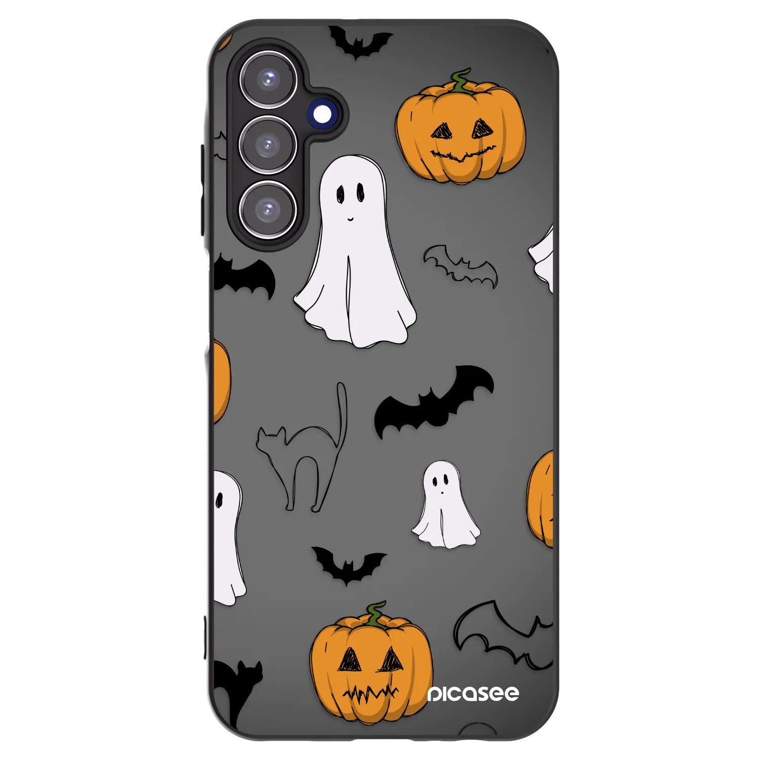 Picasee silikonowe czarne etui na Samsung Galaxy A15 A156B 5G - Spooky crew