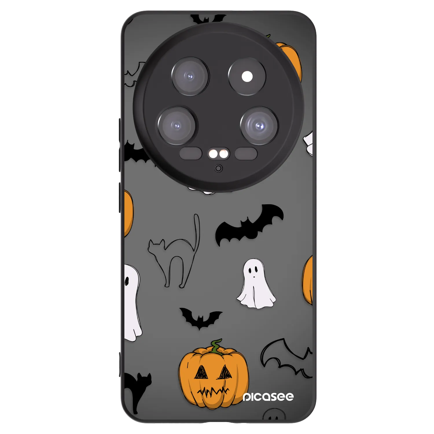 Picasee silikonowe czarne etui na Xiaomi 14 Ultra - Spooky crew