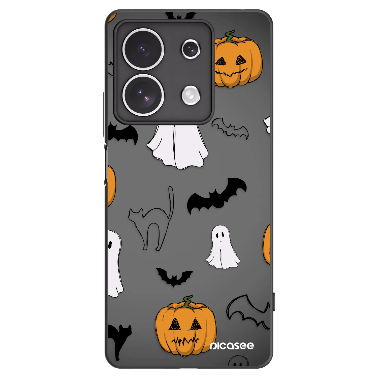 Picasee silikonowe czarne etui na Xiaomi Redmi Note 13 4G - Spooky crew