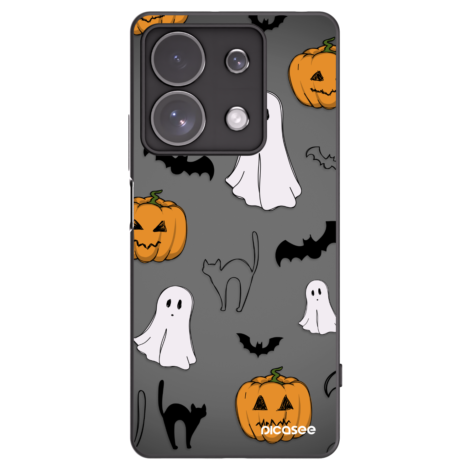 Picasee silikonowe czarne etui na Xiaomi Redmi Note 13 Pro 4G - Spooky crew