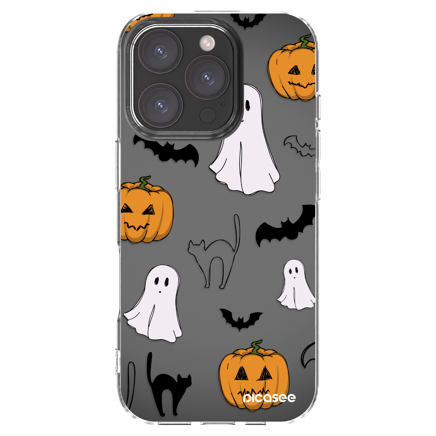 Picasee silikonowe przeźroczyste etui na Apple iPhone 16 Pro - Spooky crew