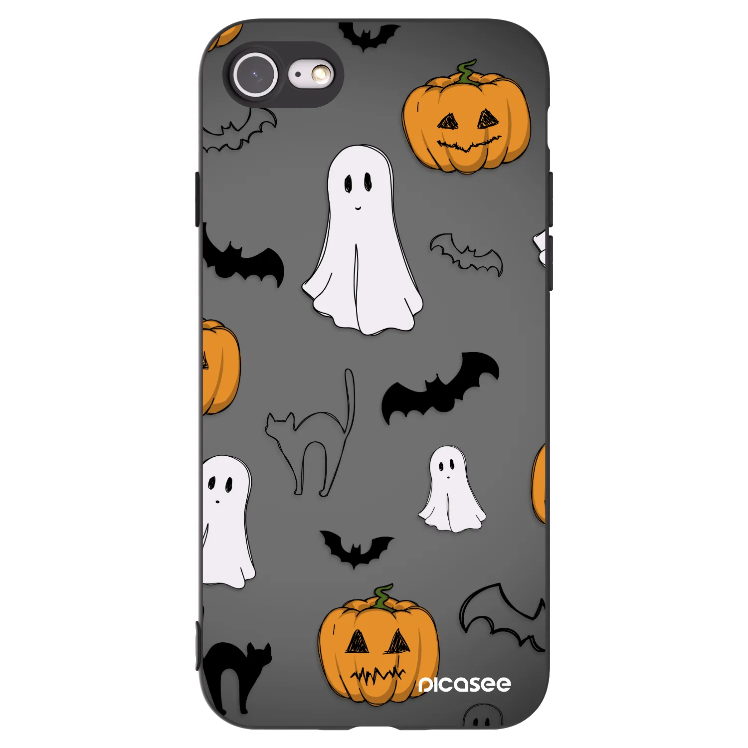 Picasee silikonowe czarne etui na Apple iPhone 8 - Spooky crew