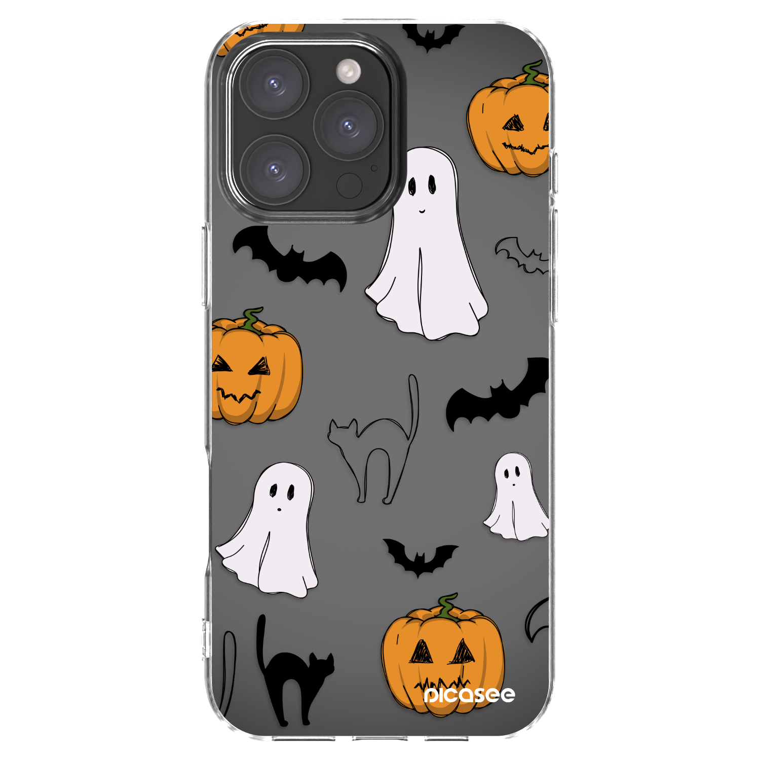 Picasee silikonowe przeźroczyste etui na Apple iPhone 16 Pro Max - Spooky crew