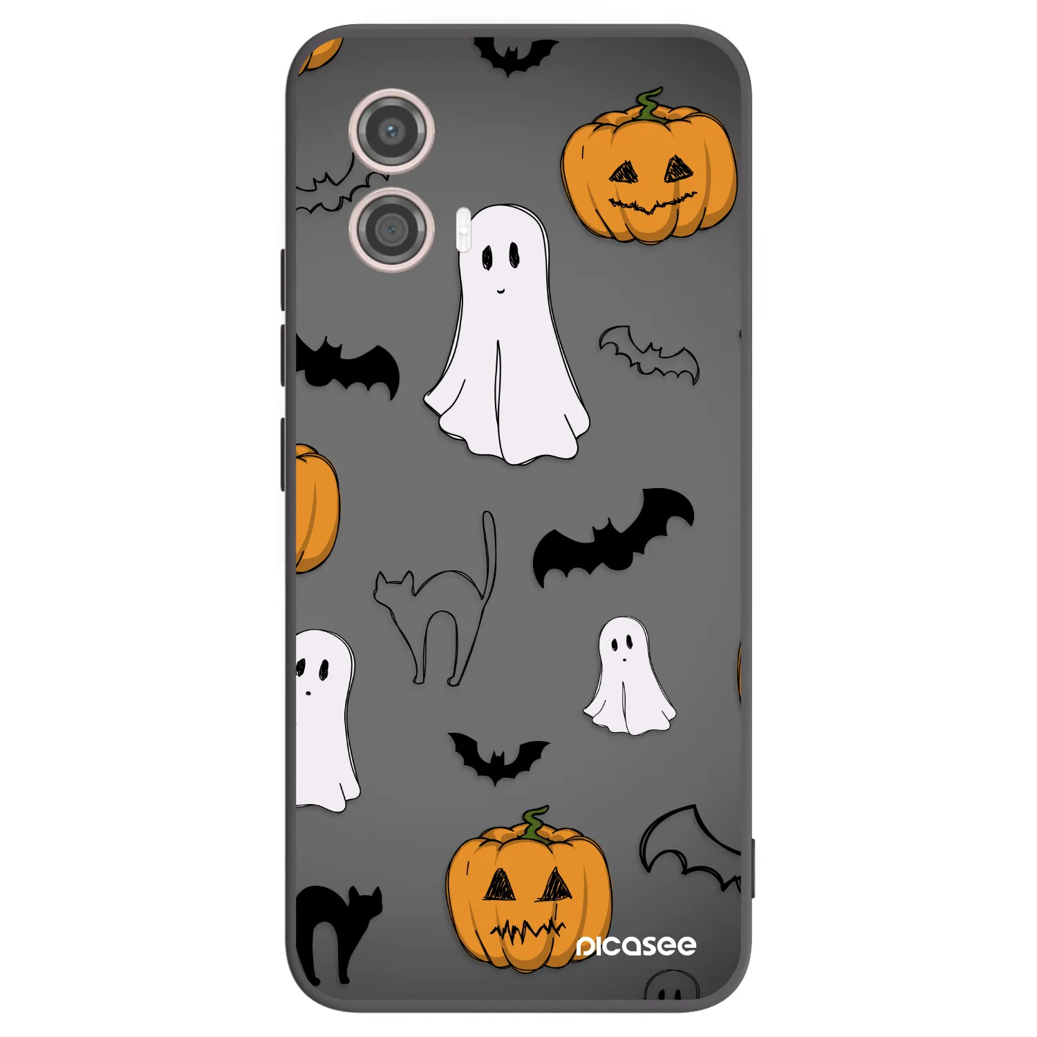 Picasee silikonowe czarne etui na Motorola Moto G53 5G - Spooky crew
