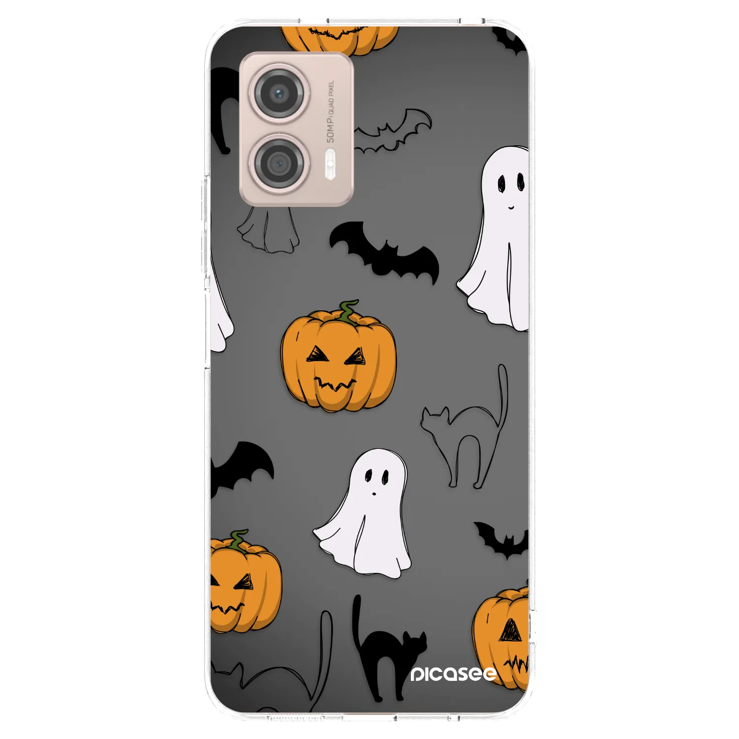Picasee silikonowe przeźroczyste etui na Motorola Moto G53 5G - Spooky crew