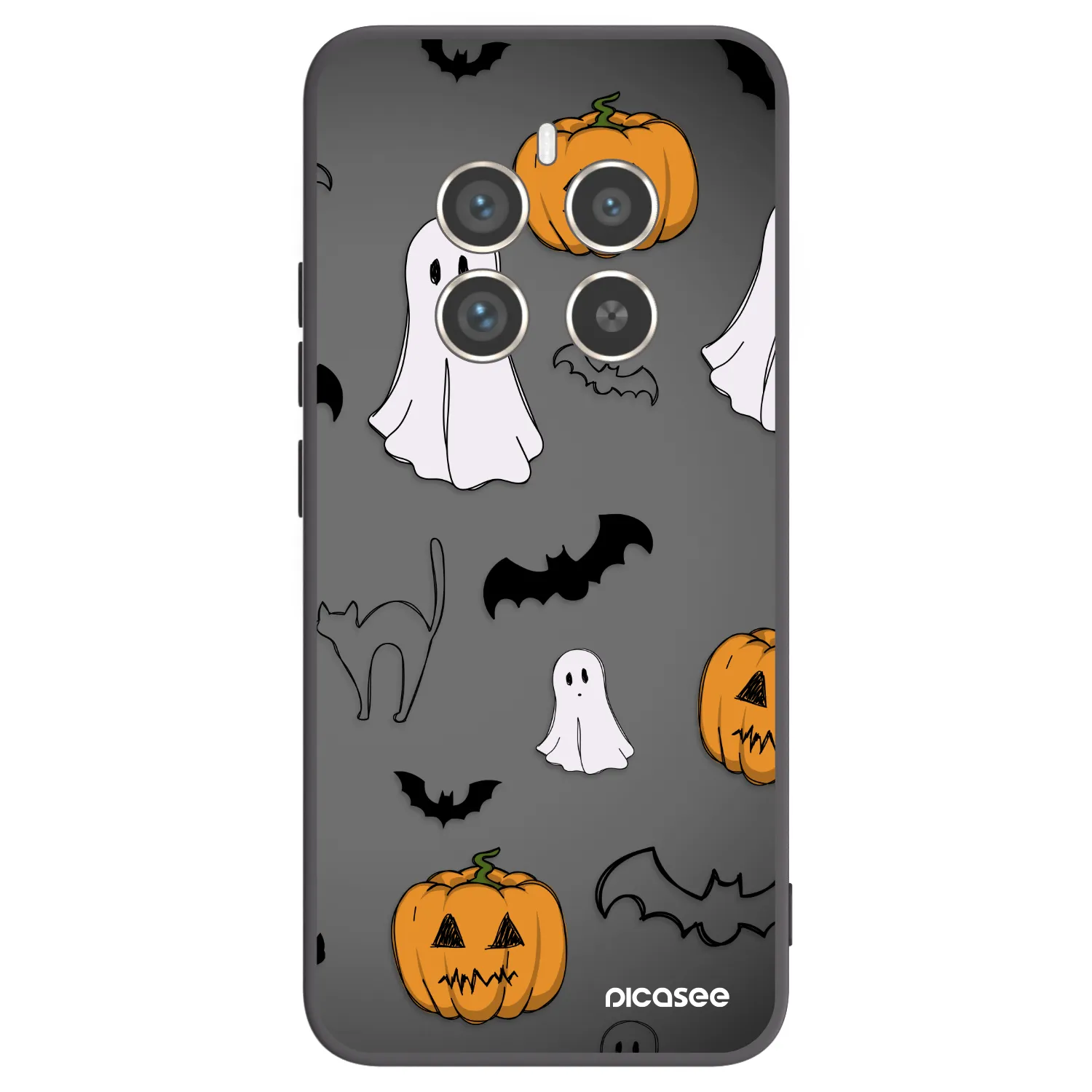 Picasee silikonowe czarne etui na Realme 12 Pro 5G - Spooky crew