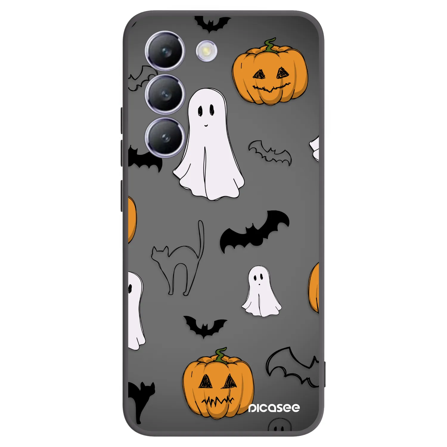 Picasee silikonowe czarne etui na Vivo V40 SE 5G - Spooky crew
