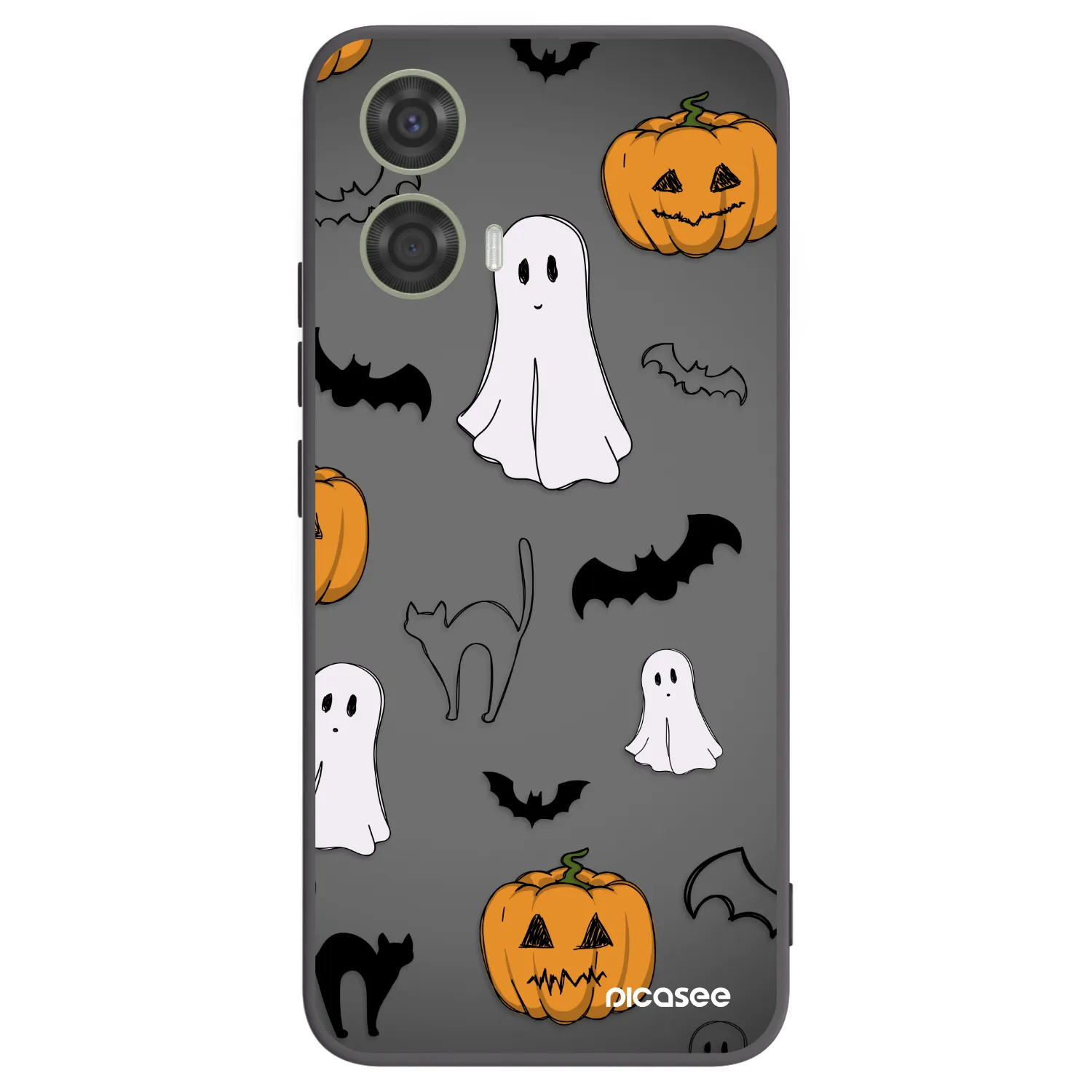 Picasee silikonowe czarne etui na Motorola Moto G24 - Spooky crew