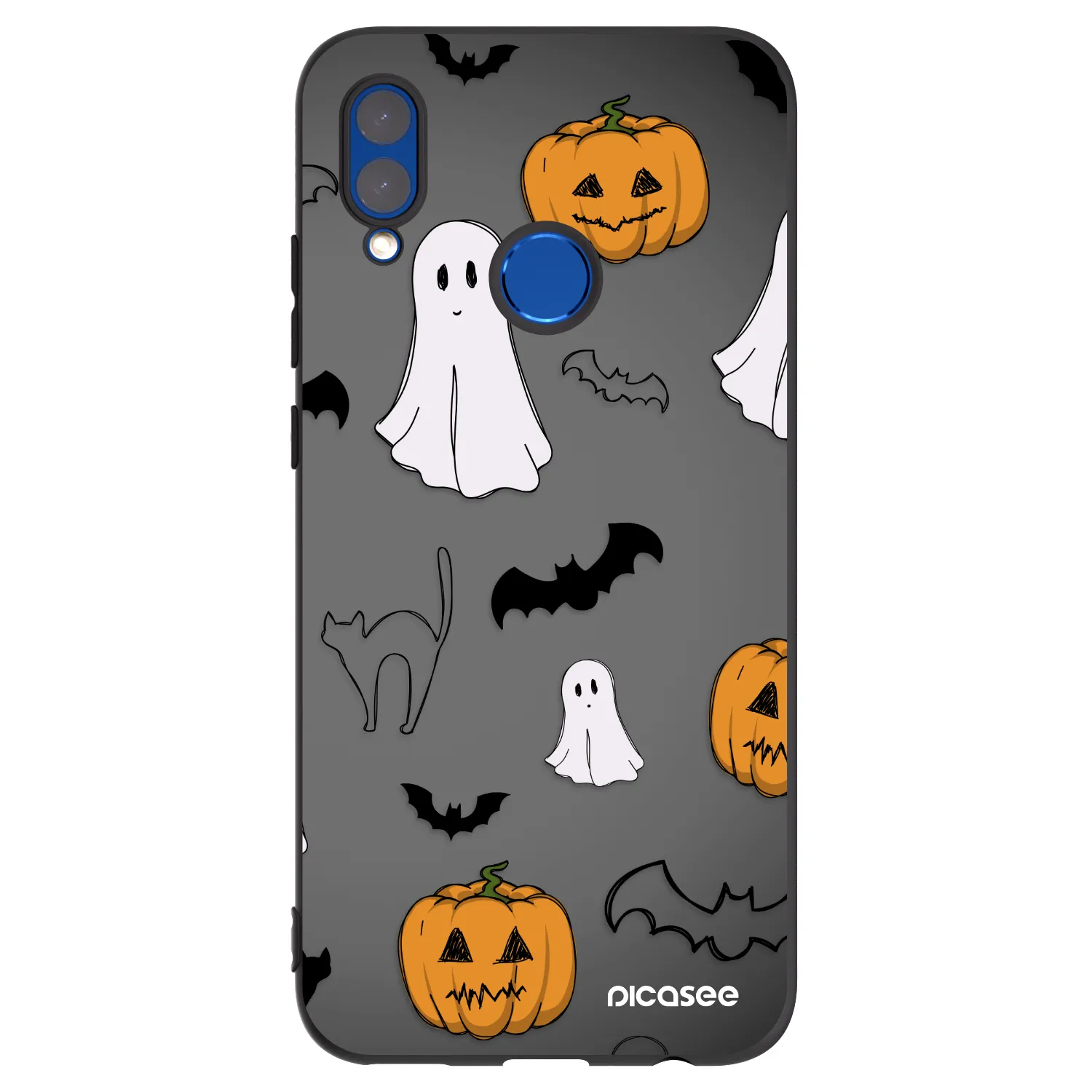 Picasee silikonowe czarne etui na Honor 10 Lite - Spooky crew