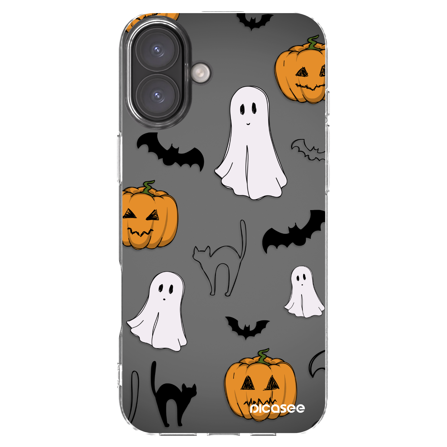 Picasee silikonowe przeźroczyste etui na Apple iPhone 16 Plus - Spooky crew