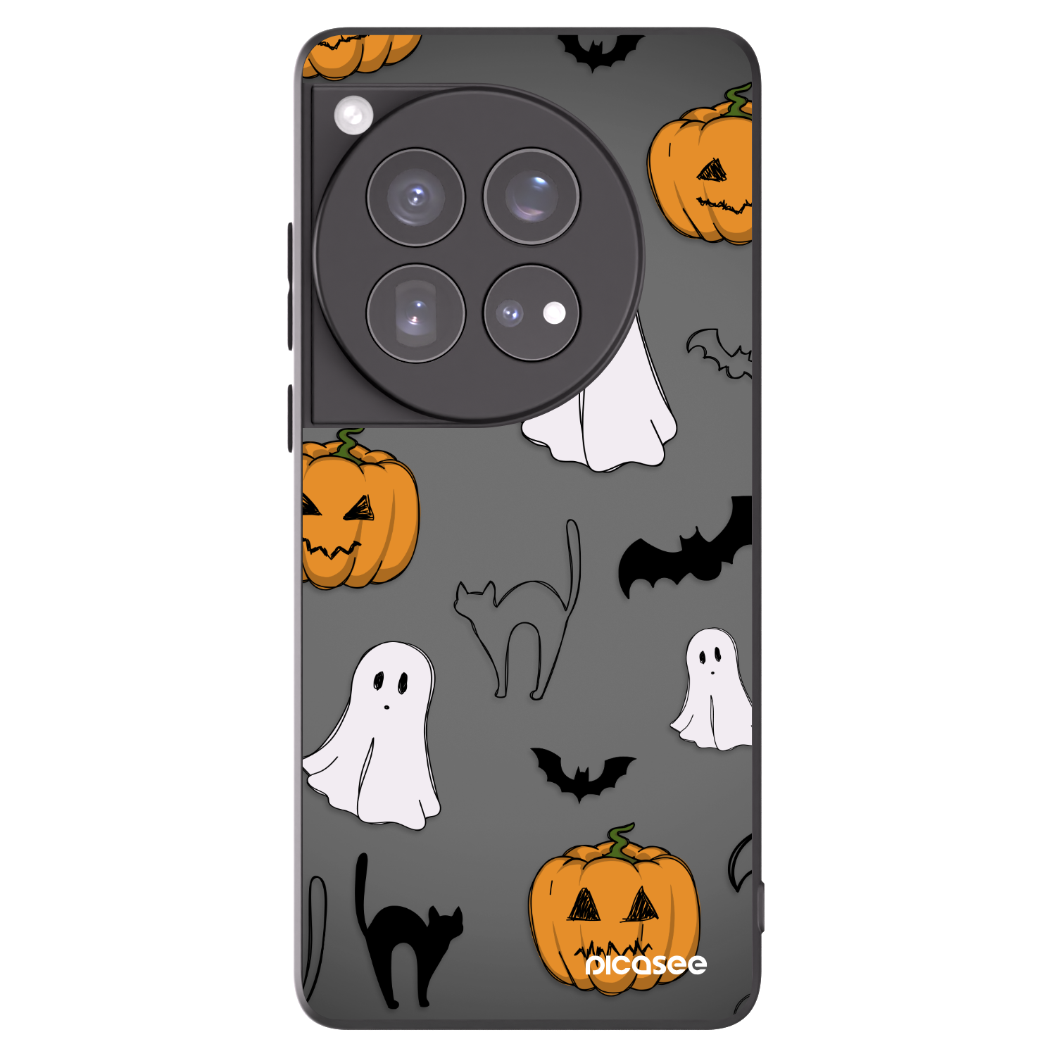 Picasee silikonowe czarne etui na OnePlus 12 5G - Spooky crew