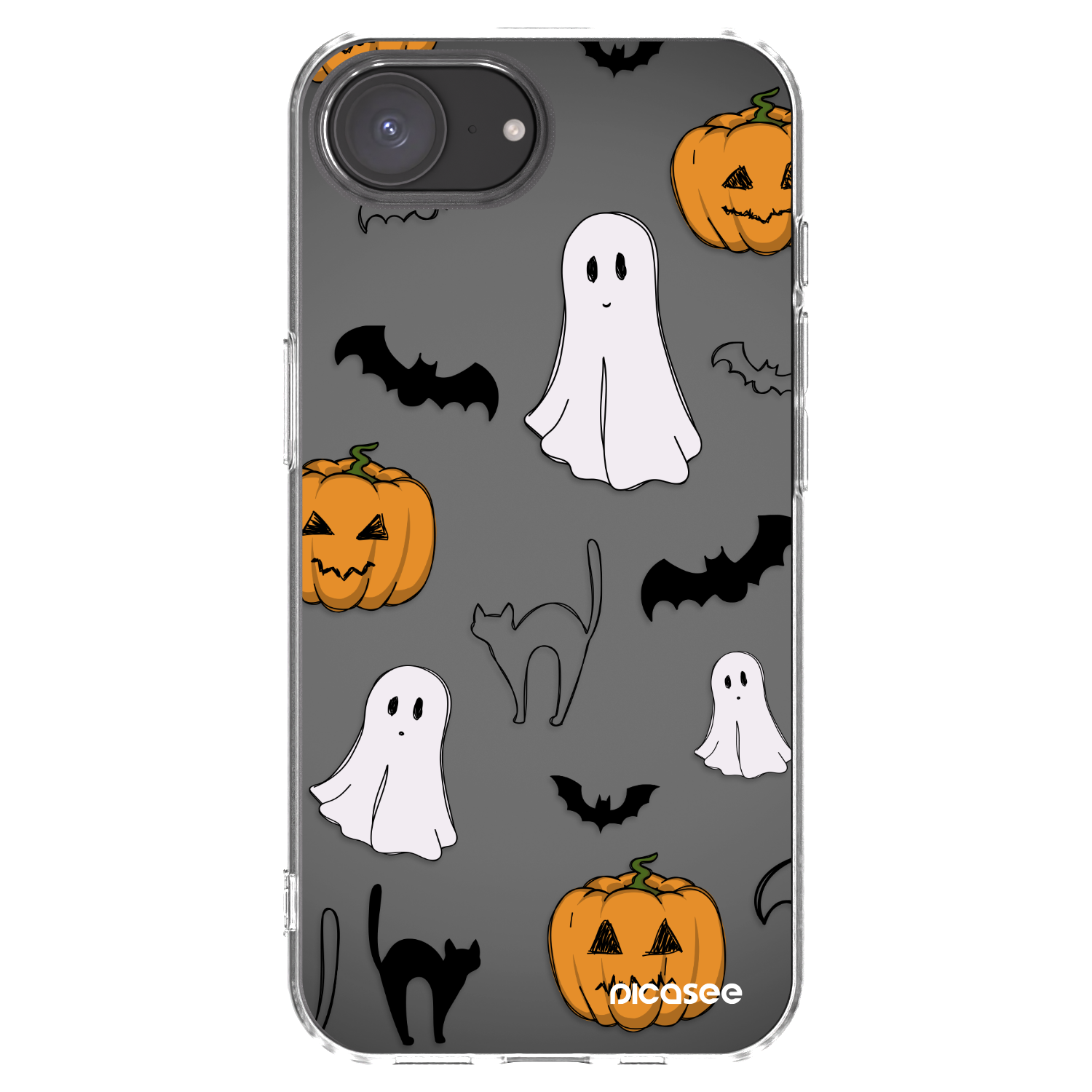 Picasee silikonowe przeźroczyste etui na Apple iPhone 16e - Spooky crew