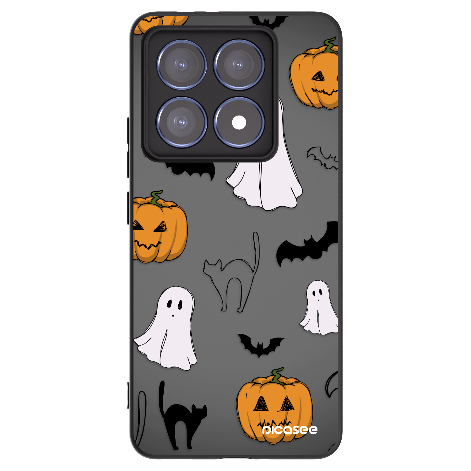Picasee silikonowe czarne etui na Xiaomi 14T Pro - Spooky crew