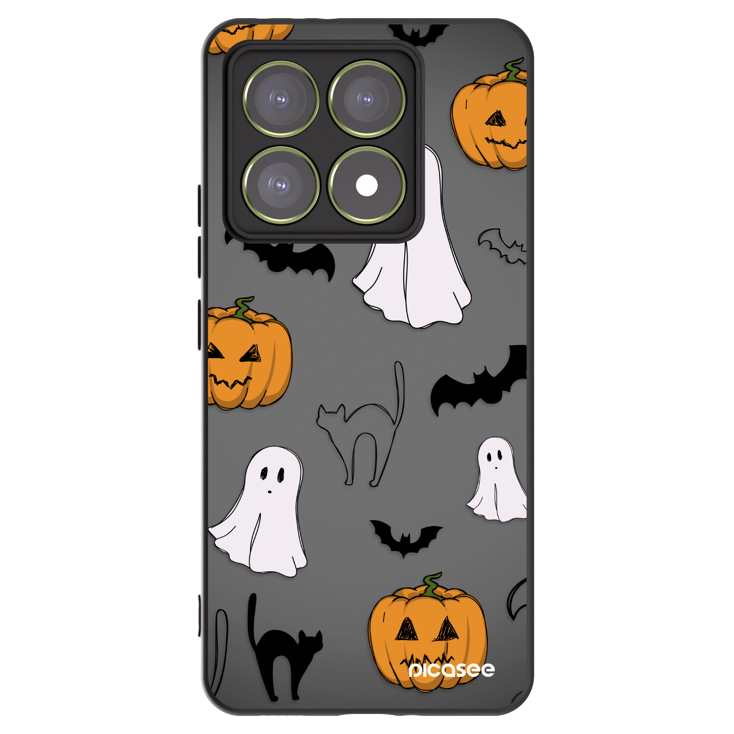Picasee silikonowe czarne etui na Xiaomi 14T - Spooky crew