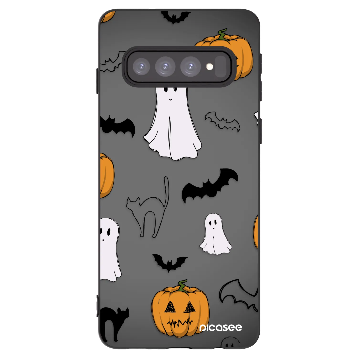 Picasee silikonowe czarne etui na Samsung Galaxy S10 G973 - Spooky crew