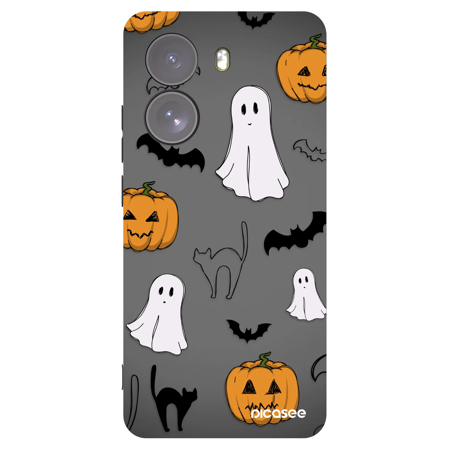 Picasee silikonowe czarne etui na Xiaomi Poco X7 - Spooky crew