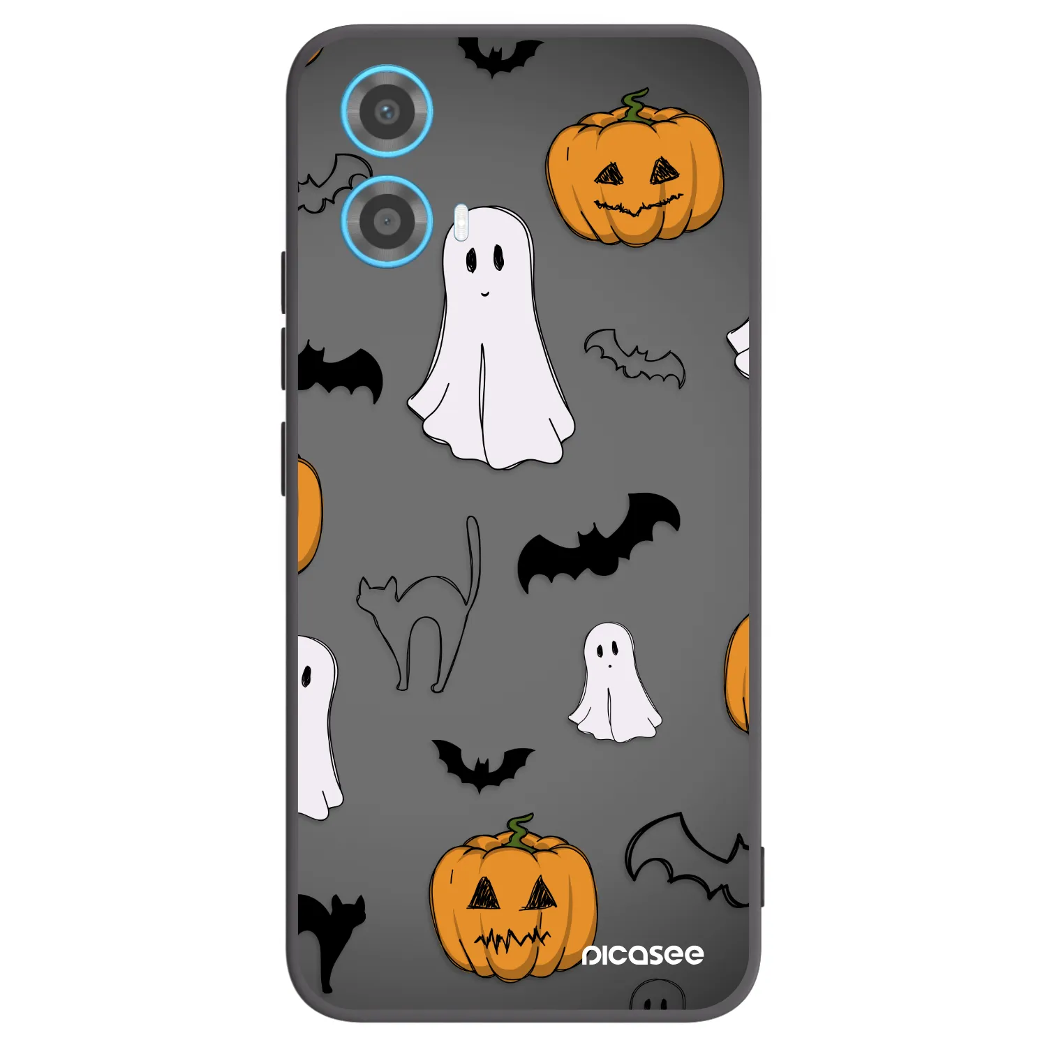 Picasee silikonowe czarne etui na Motorola Moto G34 5G - Spooky crew