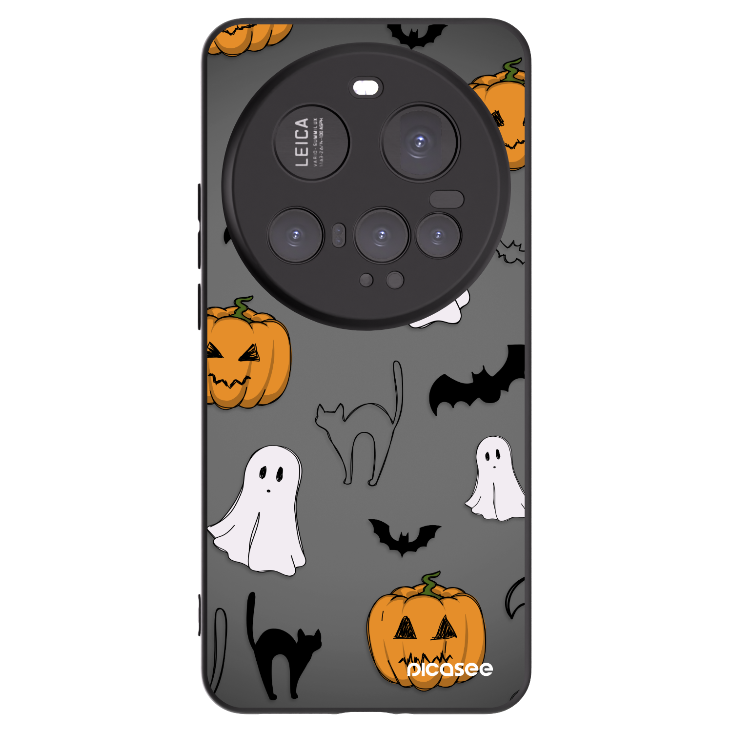 Picasee silikonowe czarne etui na Xiaomi 15 Ultra - Spooky crew