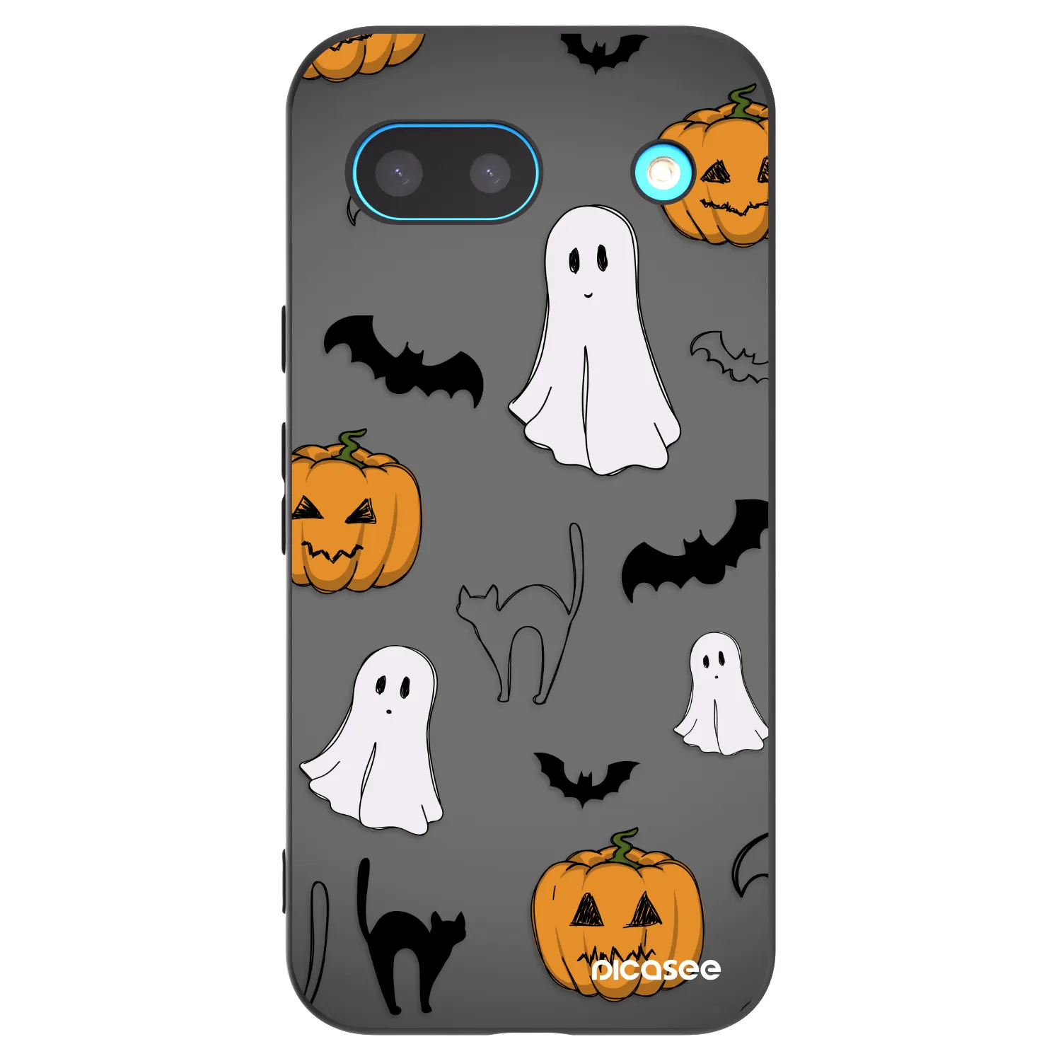 Picasee silikonowe czarne etui na Google Pixel 8a - Spooky crew