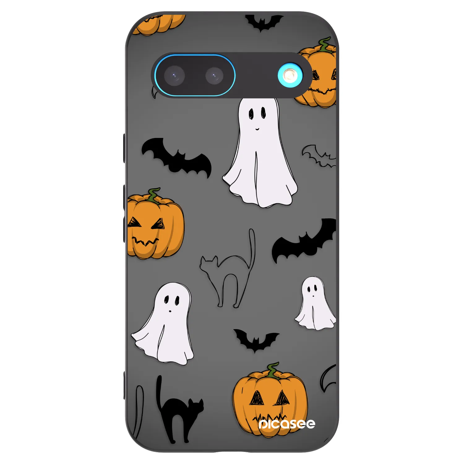 Picasee silikonowe czarne etui na Google Pixel 8 - Spooky crew