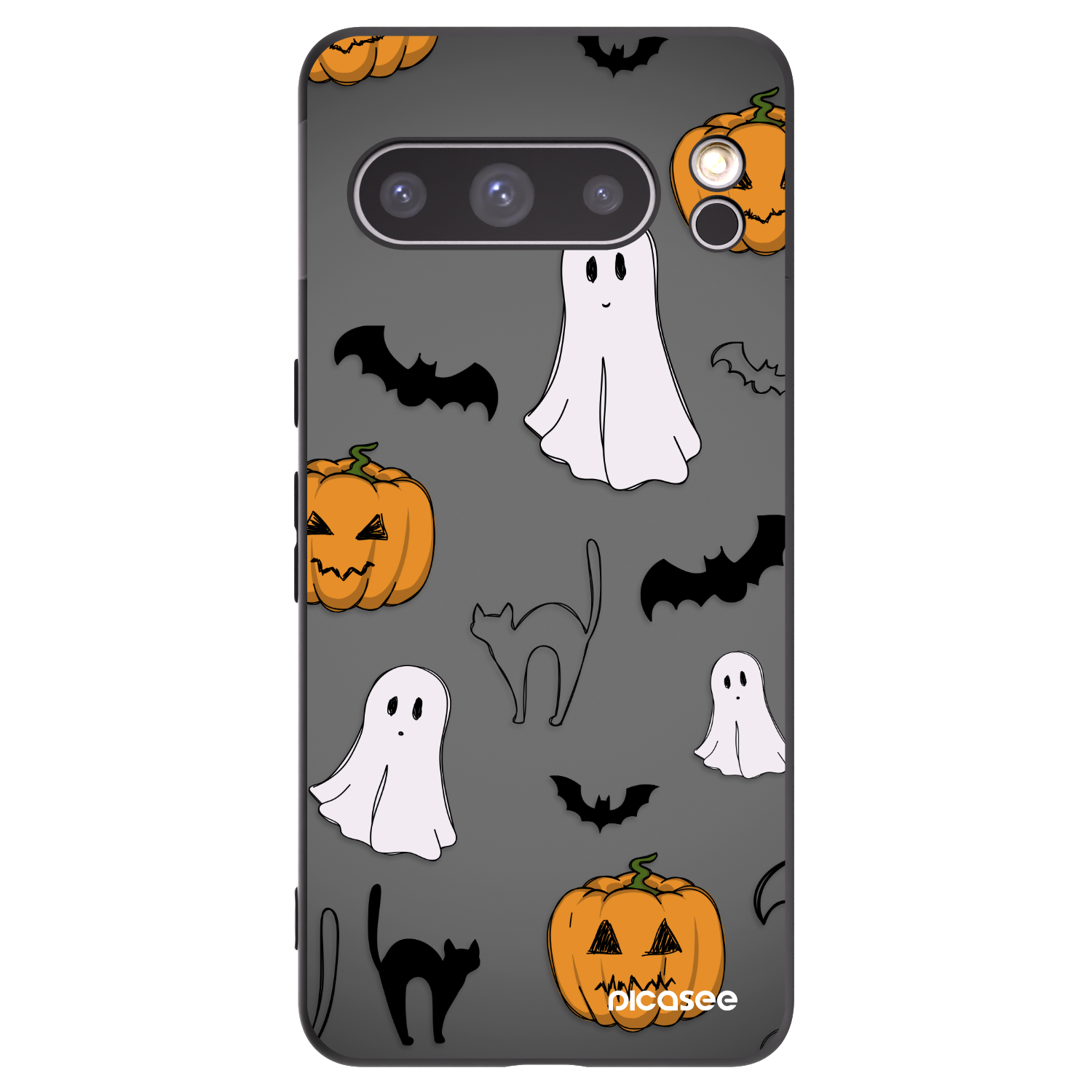 Picasee silikonowe czarne etui na Google Pixel 8 Pro - Spooky crew