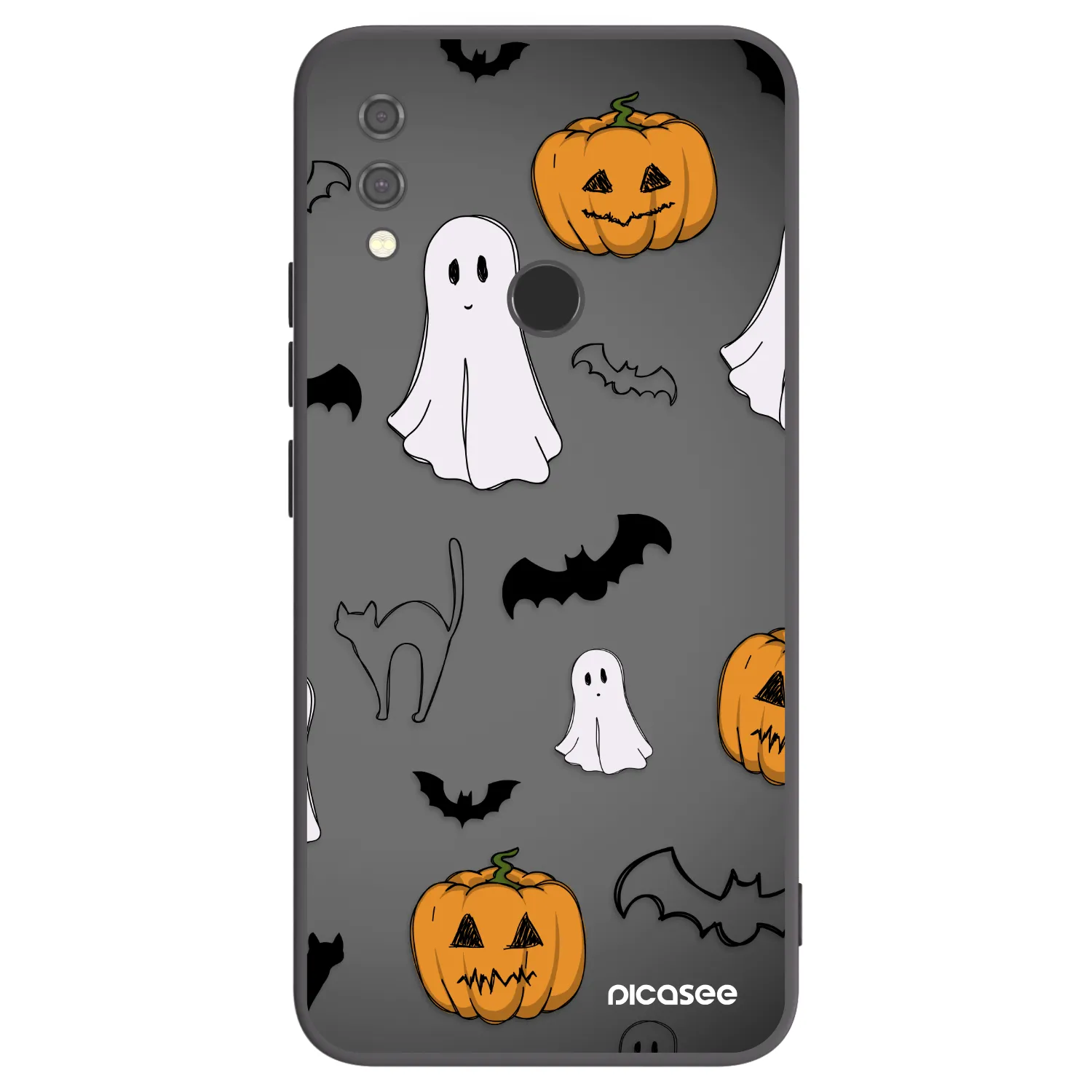 Picasee silikonowe czarne etui na Xiaomi Redmi Note 7 - Spooky crew
