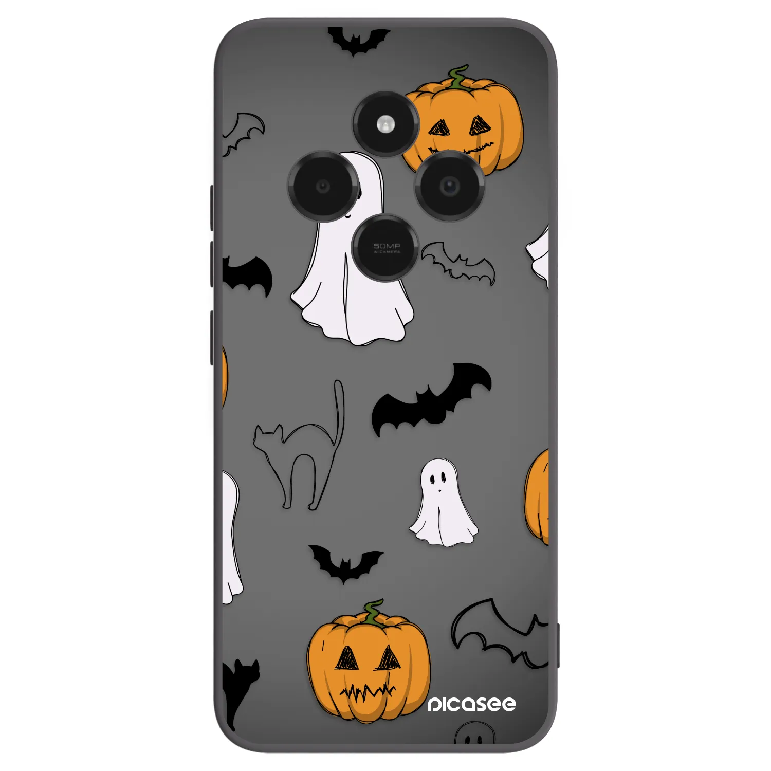 Picasee silikonowe czarne etui na Xiaomi Poco C75 - Spooky crew
