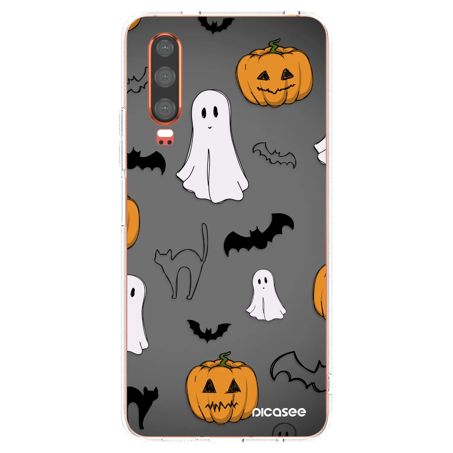 Picasee silikonowe przeźroczyste etui na Huawei P30 - Spooky crew