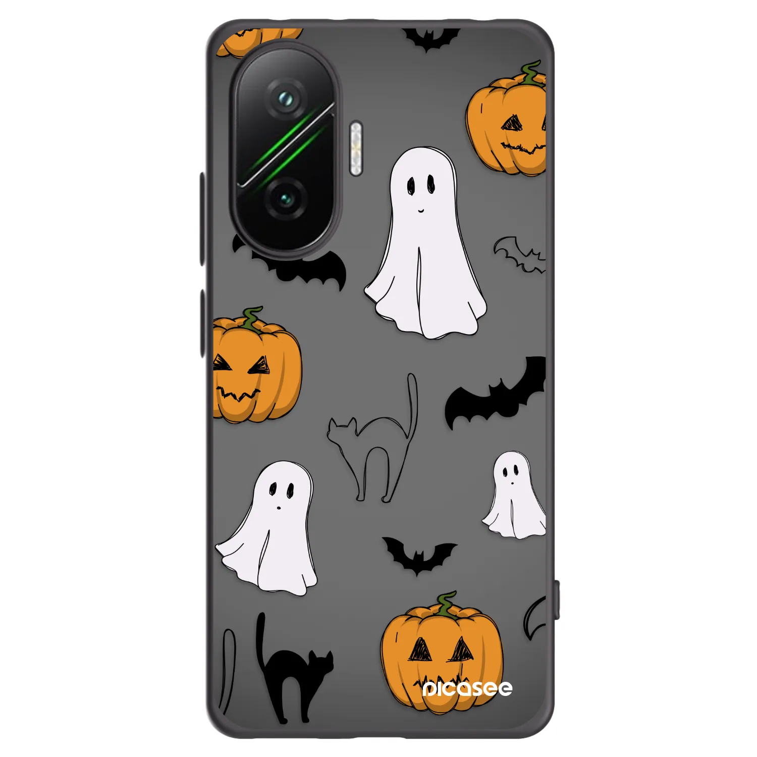 Picasee silikonowe czarne etui na Xiaomi Poco F7 5G - Spooky crew