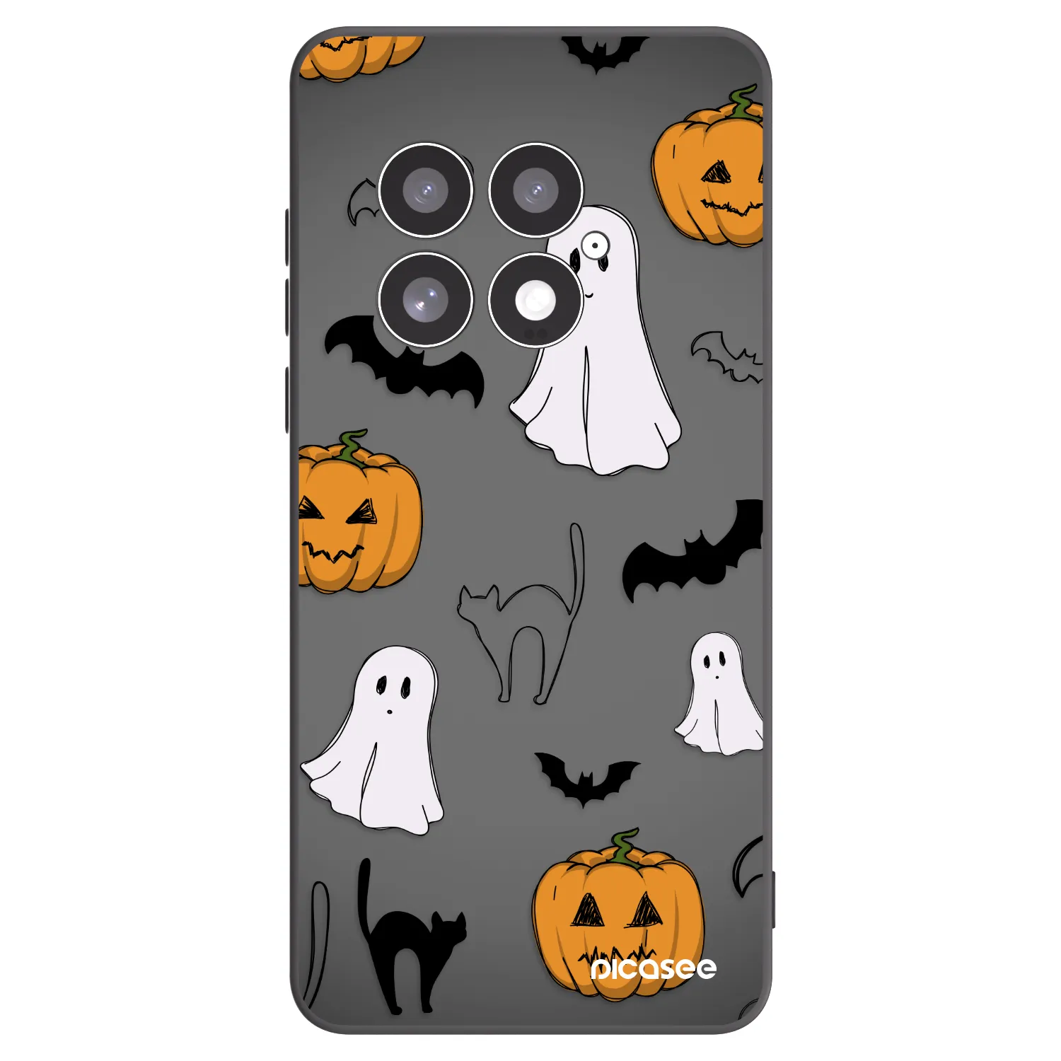 Picasee silikonowe czarne etui na OnePlus 13 5G - Spooky crew