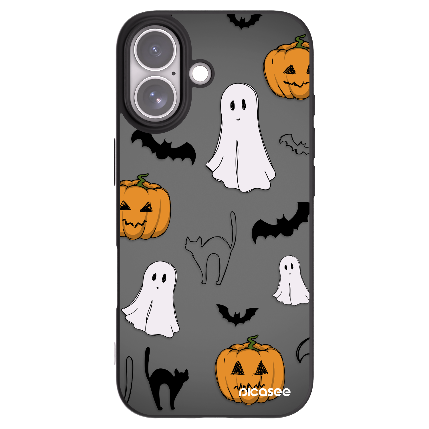 Picasee silikonowe czarne etui na Apple iPhone 17 - Spooky crew