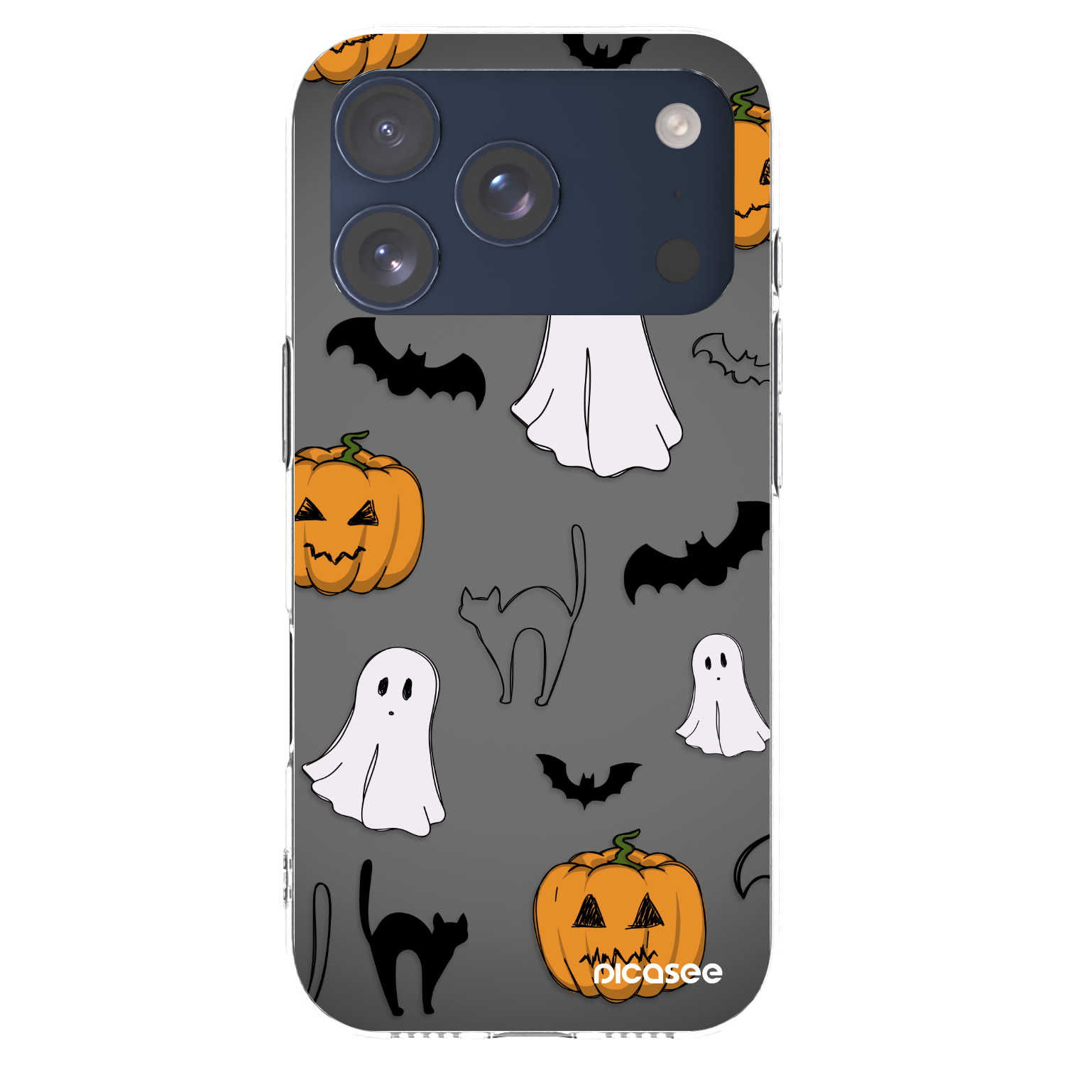 Picasee silikonowe przeźroczyste etui na Apple iPhone 17 Pro - Spooky crew