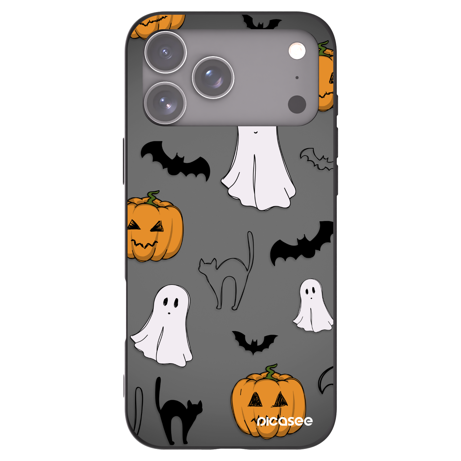 Picasee silikonowe czarne etui na Apple iPhone 17 Pro Max - Spooky crew