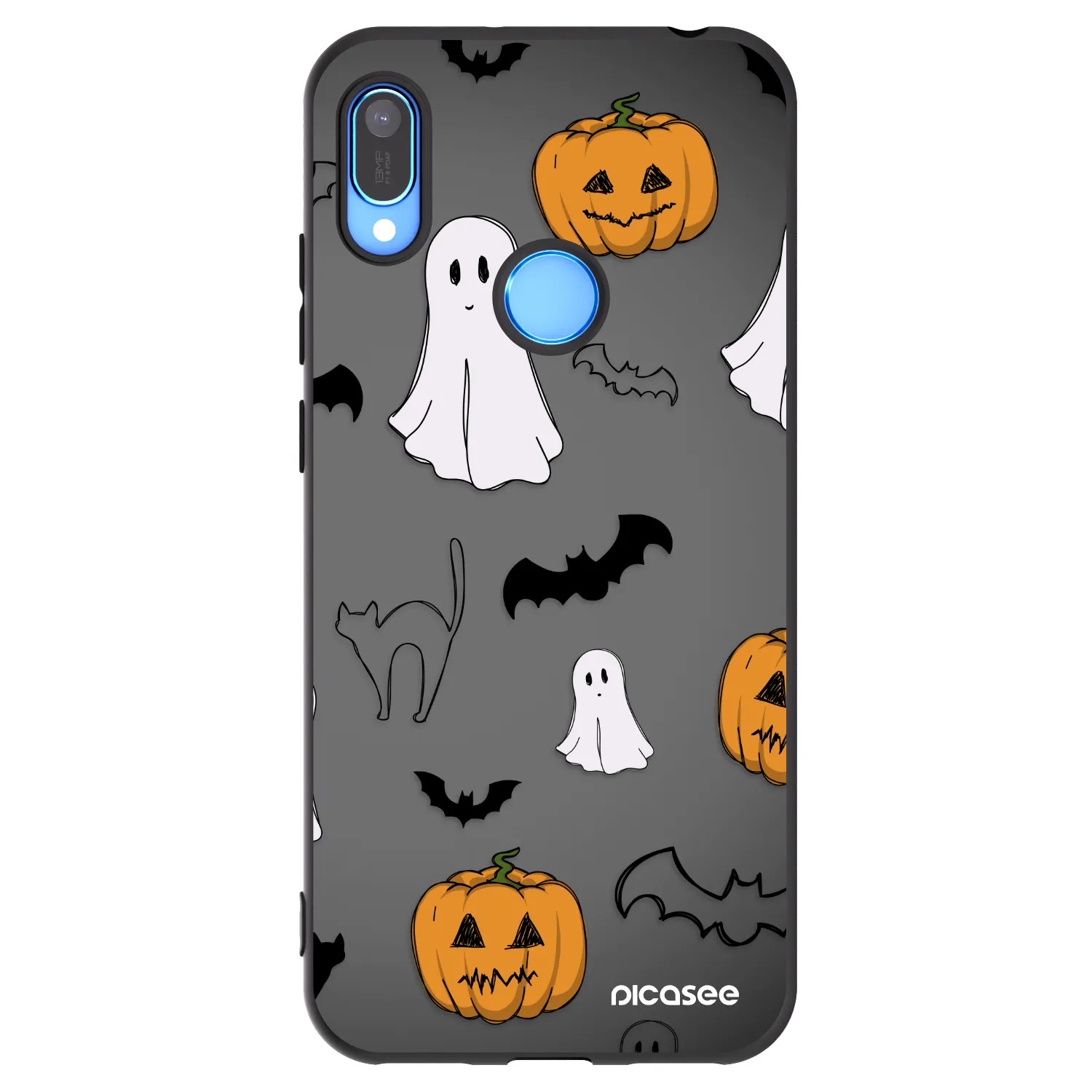 Picasee silikonowe czarne etui na Huawei Y6 2019 - Spooky crew