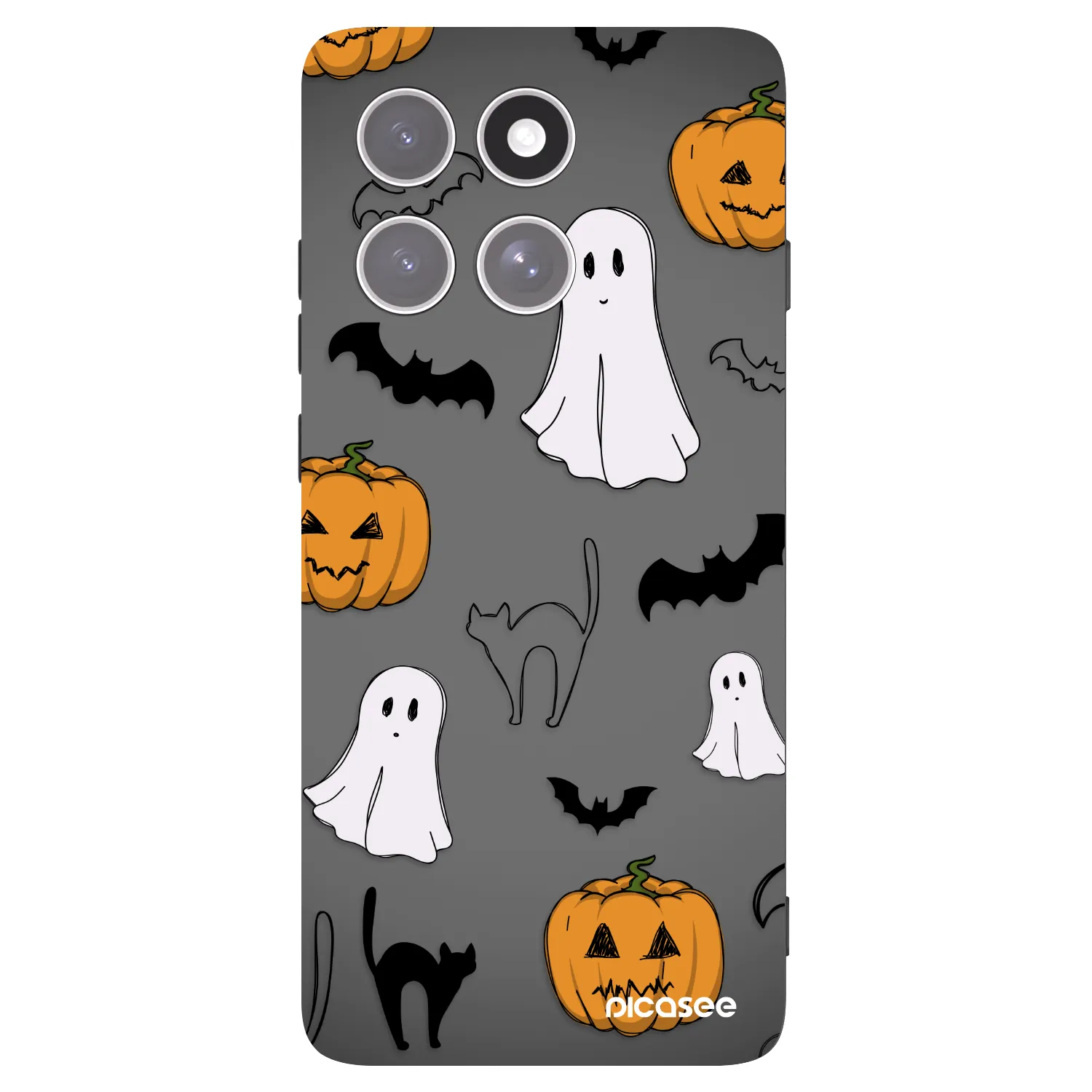 Picasee silikonowe czarne etui na Motorola Edge 60 Pro - Spooky crew