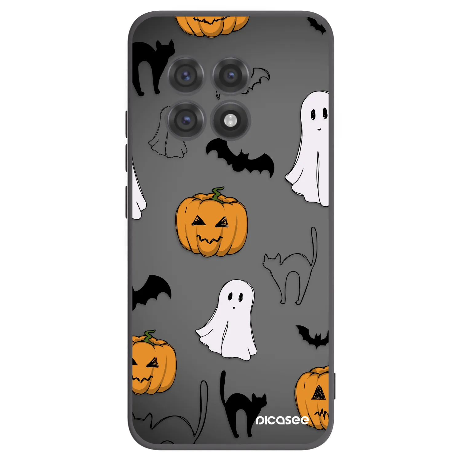 Picasee silikonowe czarne etui na OnePlus 13R 5G - Spooky crew