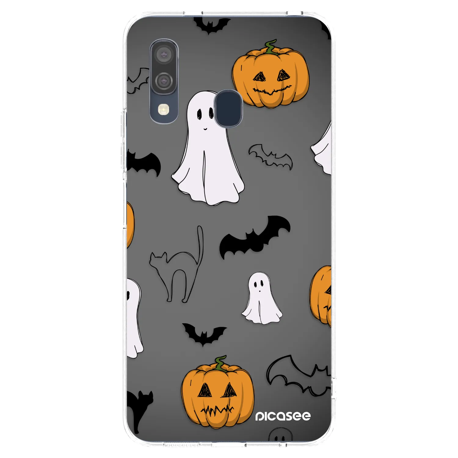 Picasee silikonowe przeźroczyste etui na Samsung Galaxy A40 A405F - Spooky crew