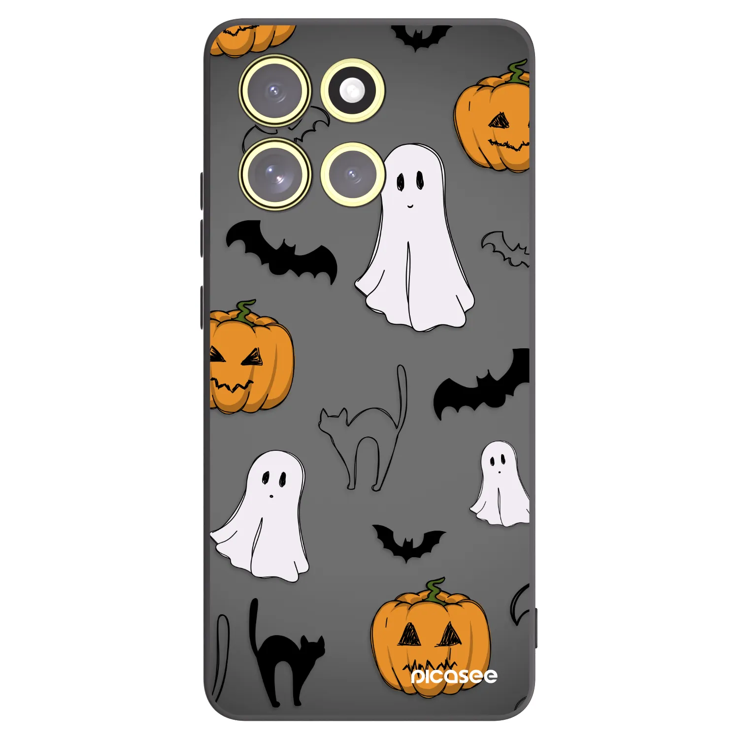 Picasee silikonowe czarne etui na Motorola Moto G86 5G - Spooky crew