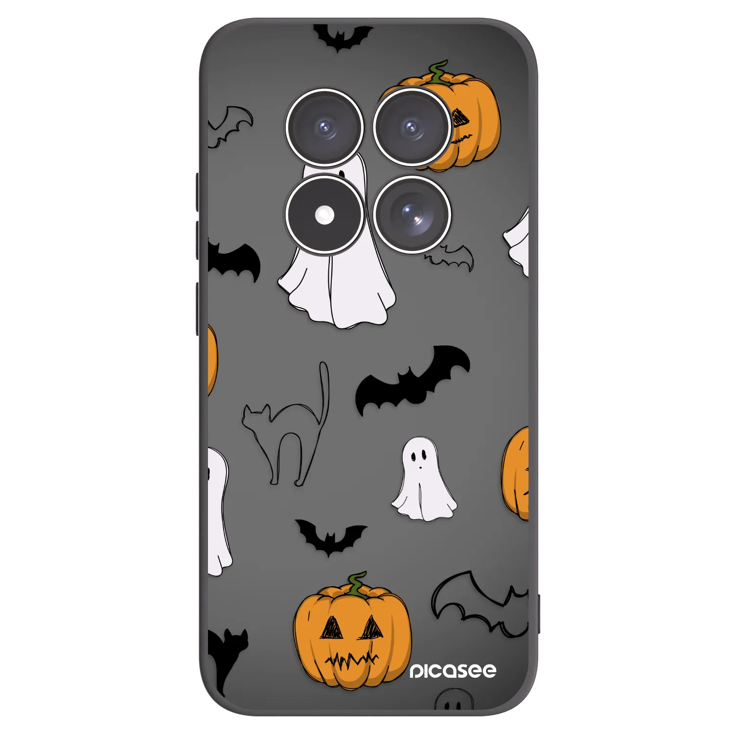 Picasee silikonowe czarne etui na Xiaomi Redmi Note 15 Pro 4G - Spooky crew