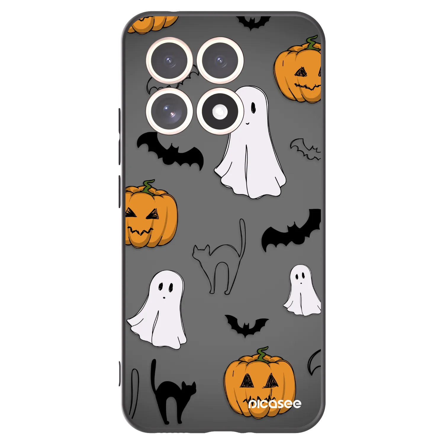 Picasee silikonowe czarne etui na Xiaomi 15T - Spooky crew